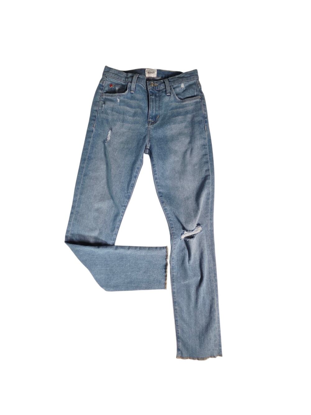 Hudson Jeans Natalie Suz Womens Sz 25 Blue Mid Rise Straight Distressed Denim
